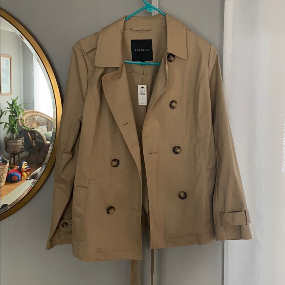 Talbots tan trench coat
